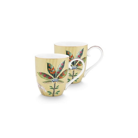 A TABLE Coffret de deux mugs XL La Majorelle Jaune en porcelaine