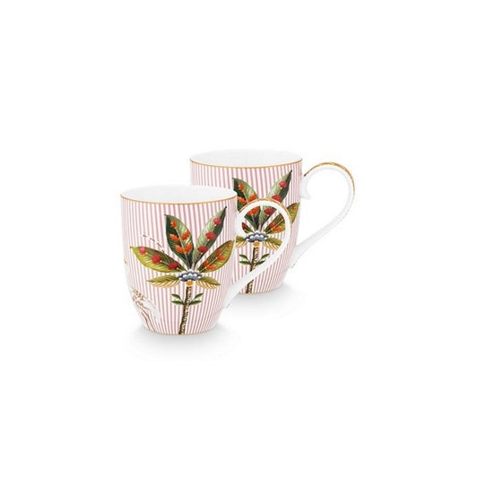 A TABLE Coffret de deux mugs XL La Majorelle Rose en porcelaine