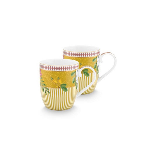 A TABLE Coffret de 2 petit mug La Majorelle Jaune 145ml en porcelaine