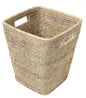 SALLE DE BAIN Rangement Corbeille carrée Palma Blanc en rotin