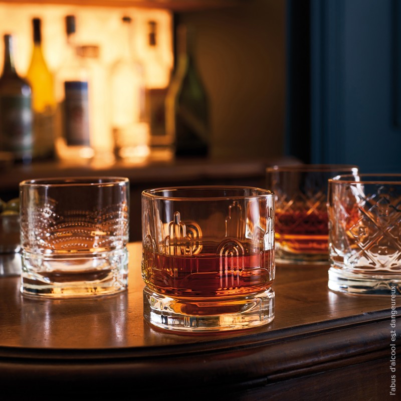 A TABLE Verre Set de 4 verres à Whisky transparents DANDY