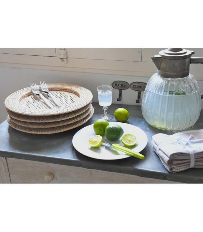 A TABLE Dessous d'assiette Blanc en rotin