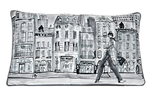 DECORATION Coussin complet Les Newyorkaises Noir&Blanc