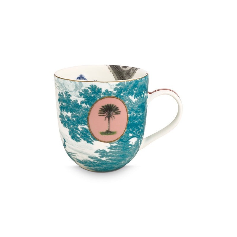 A TABLE Grand mug HERITAGE Bateau Vert d'eau en porcelaine 300ML