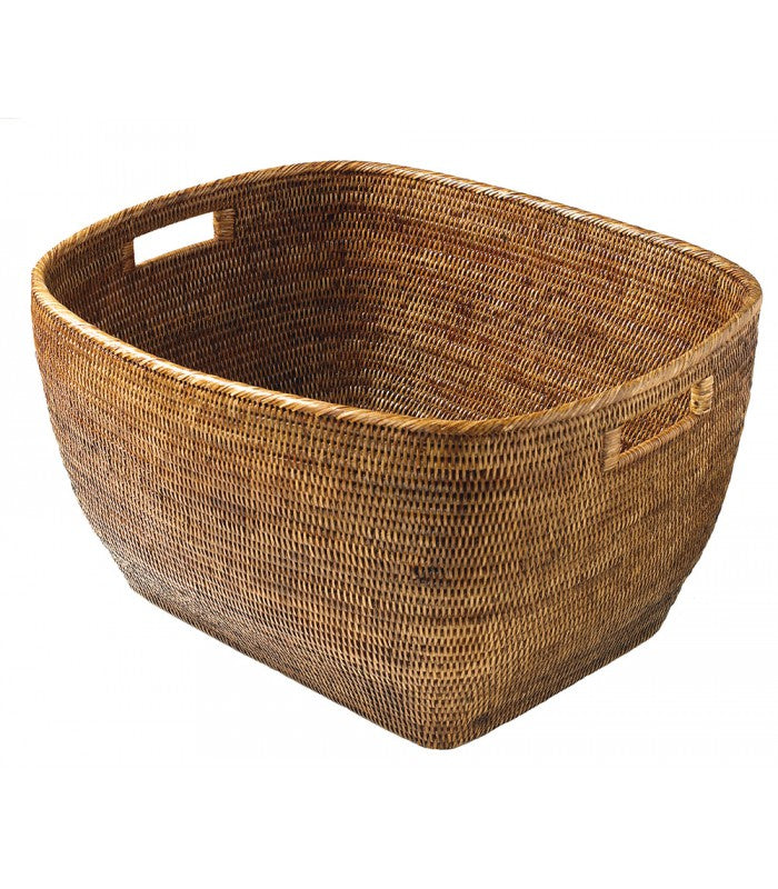 DECORATION Corbeille avec anses Miel rotin
