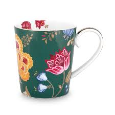 A TABLE Mug ALPHABET -B Vert en porcelaine