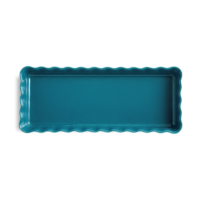 AU FOUR Long plat à tarte Bleu Calanque en céramique
