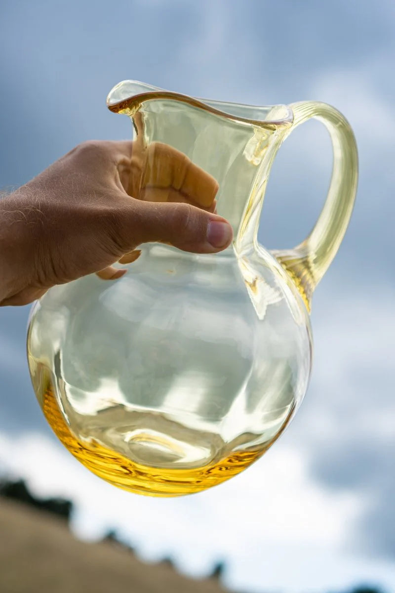 A TABLE Grande carafe Citrine cristal de Bohême