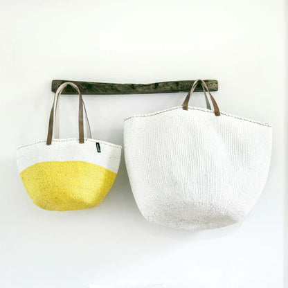ACCESSOIRE Panier Kiondo Porté à l'épaule Duo Blanc et Jaune M