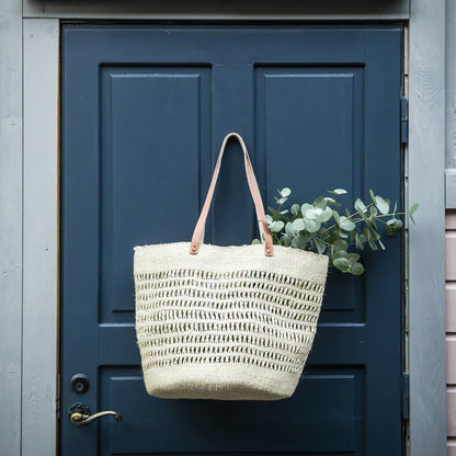 ACCESSOIRE Panier anses longues cuir Kenya Naturel