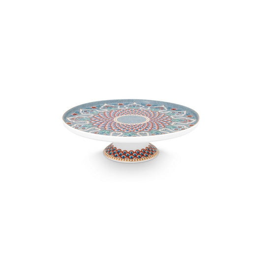 A TABLE Mini plat à gâteau Flower Festival Scallop Déco Bleu-clair 21cm
