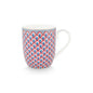 A TABLE Petit mug Flower Festival Scallop Rouge-Bleu clair 145ml en porcelaine