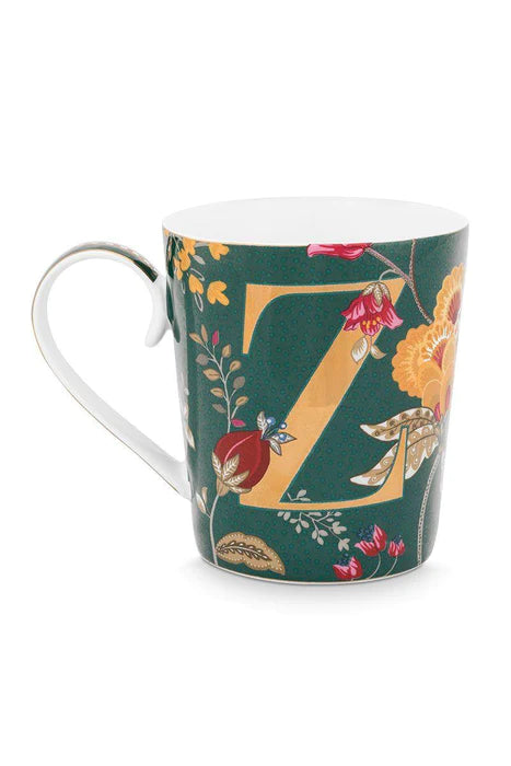 A TABLE Mug ALPHABET -Z Vert en porcelaine