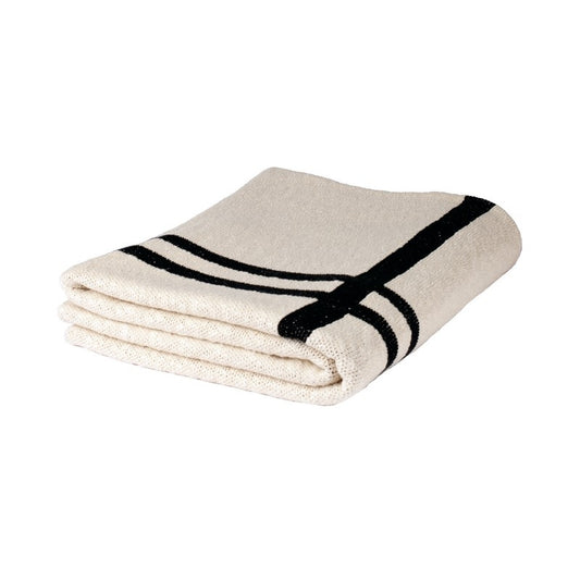 ACCESSOIRE Plaid Isaia Beige/noir en coton