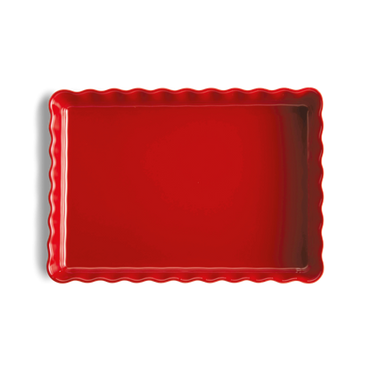 AU FOUR Tourtière rectangulaire Grand Cru Rouge en céramique