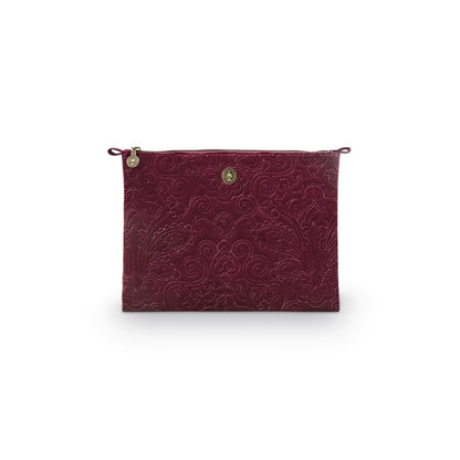 Pochette Velours Bordeau brodé