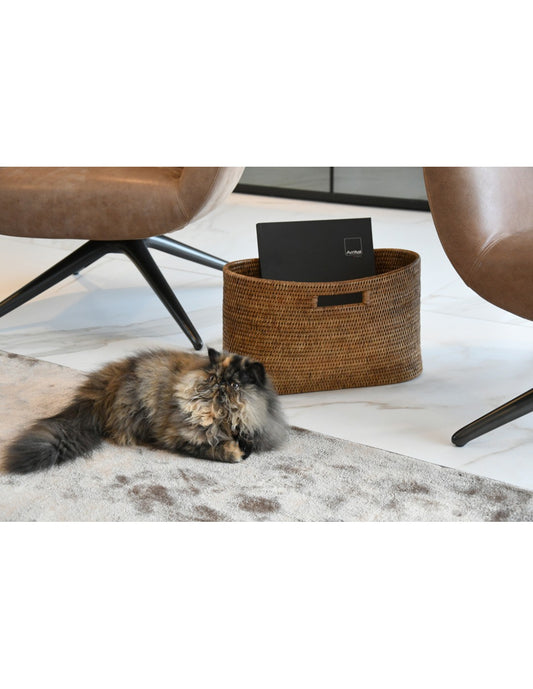 DECORATION Porte-revues Scala Miel oval en rotin