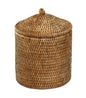 SALLE DE BAIN Rangement Boîte ronde couvercle Catimini Miel en rotin
