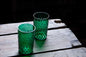 A TABLE Verre Set de deux gobelets à clous Emeraude en cristal de Bohême