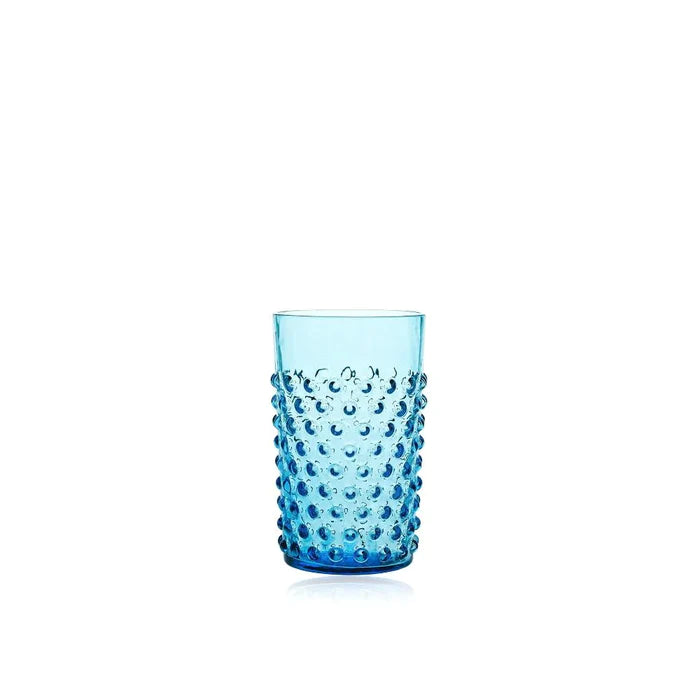 A TABLE Verre Set de deux gobelets à clous Azur en cristal de Bohême
