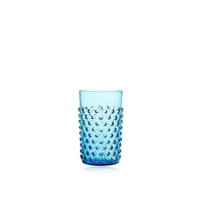 A TABLE Verre Set de deux gobelets à clous Azur en cristal de Bohême
