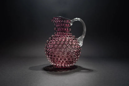 A TABLE Carafe cristal de Bohême Violet anse transparente pointe de diamant