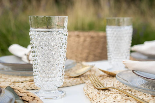A TABLE Verre Set VAP à clous transparent en cristal de Bohême