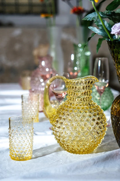 A TABLE Carafe cristal de Bohême Citrine pointe diamant 1L