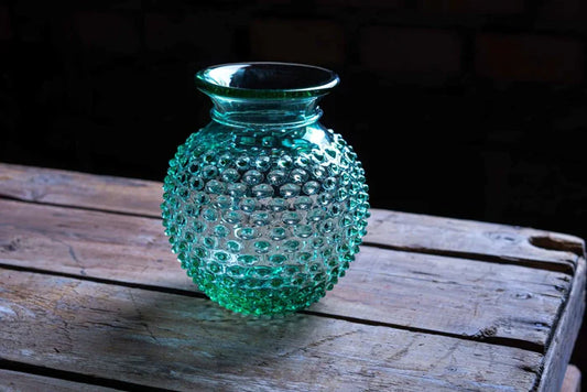 DECORATION Vase à col clouté Beryl en cristal de Bohême