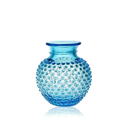DECORATION Vase à col clouté Azur en cristal de Bohême