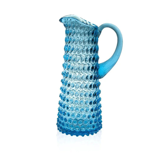 A TABLE Carafe Haute en cristal de Bohême Aquamarine pointe diamant
