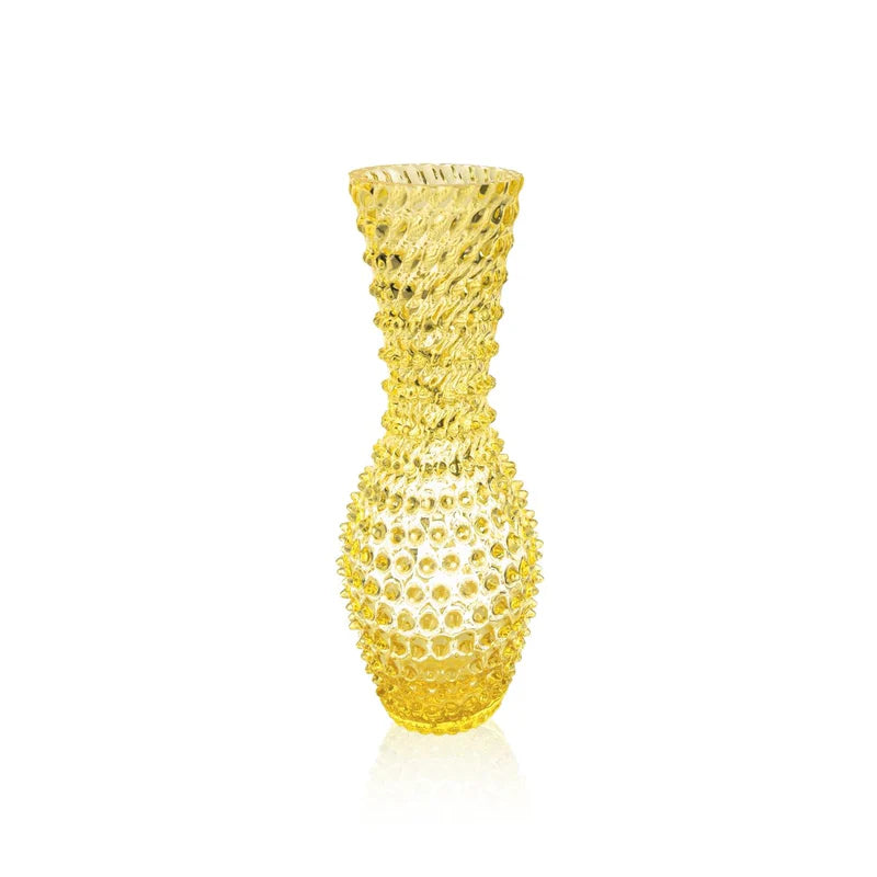 DECORATION Vase à clous Fugu Citrine en cristal de Bohême