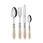 A TABLE Set de 4 pièces (Cuillère à soupe -Fourchette -Couteau -cuillère à dessert) BAGUETTE Nacre -Inox carbone
