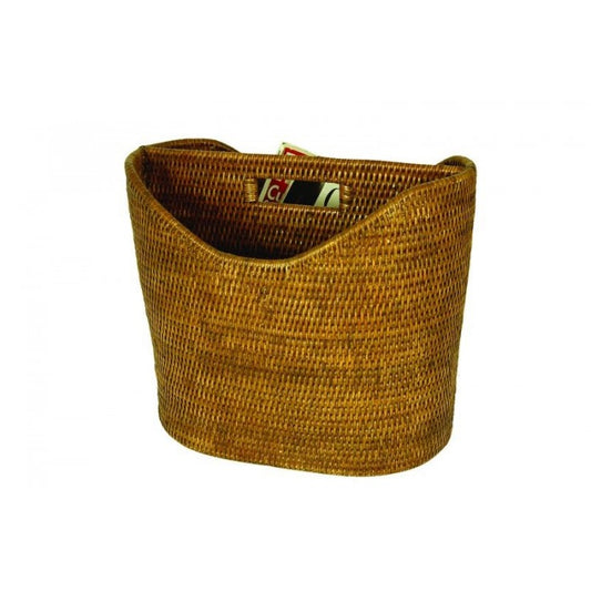 DECORATION Porte-revues brun oval en rotin
