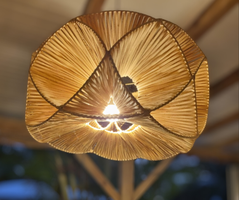 LUMINAIRE Suspension en Fer et Rotin