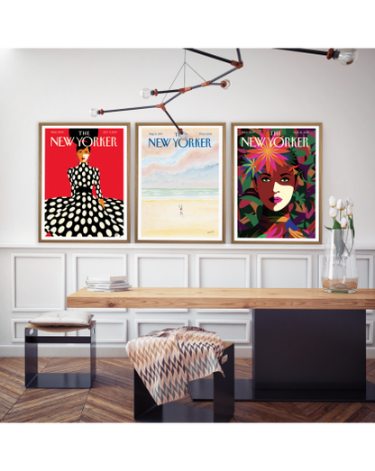 DECORATION Murale illustration THE NEWYORKER 191 SWEEPING INTO THE FALL FAVRE  40X50