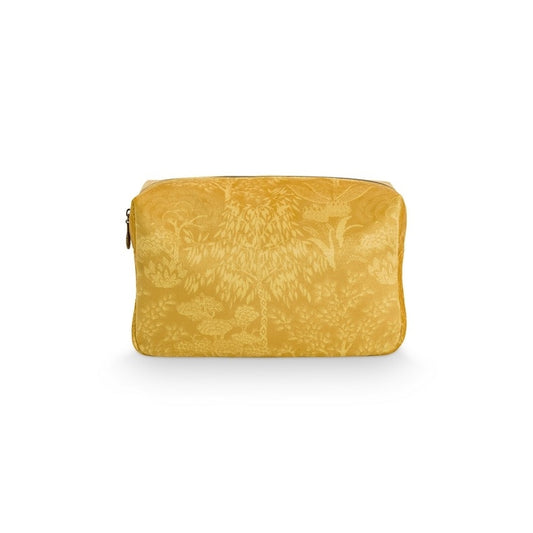 SALLE DE BAIN Rangement Trousse de toilette carrée Jaune velours L