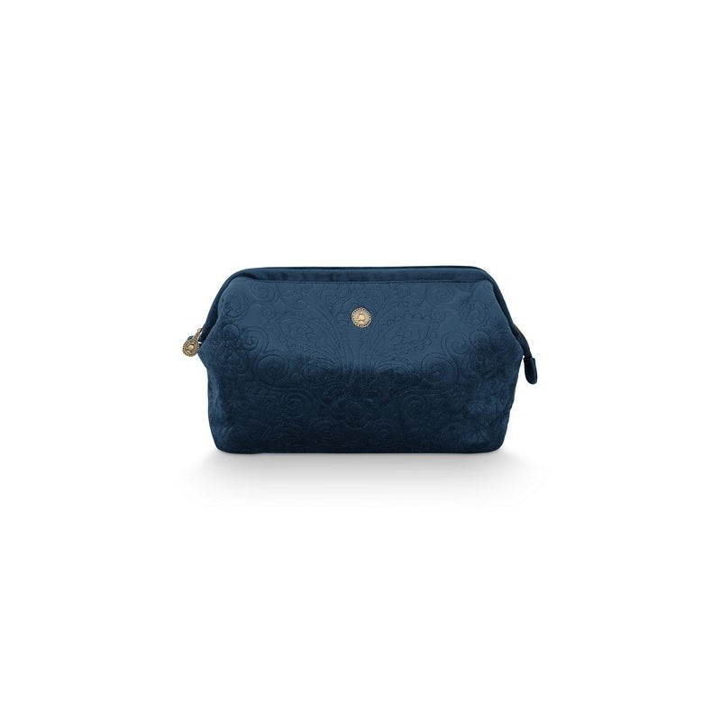 SALLE DE BAIN Rangement Trousse de Toilette Bleu Velours L