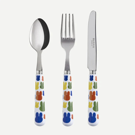 A TABLE Set enfant (Petite fourchette -Petit couteau -Cuillère à dessert) MULTICOLORE