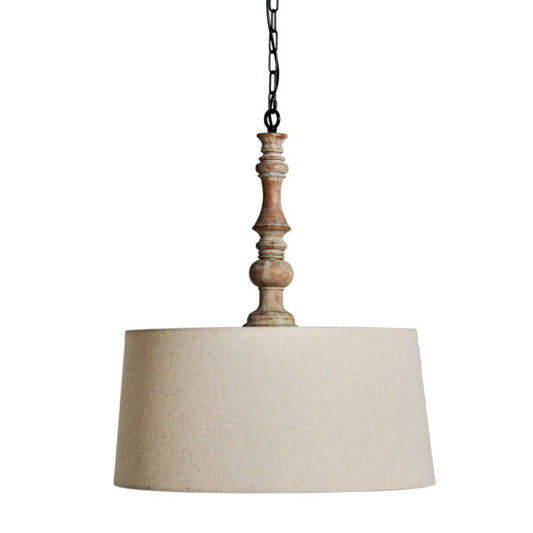 LUMINAIRE Suspension en Fer et bois patiné