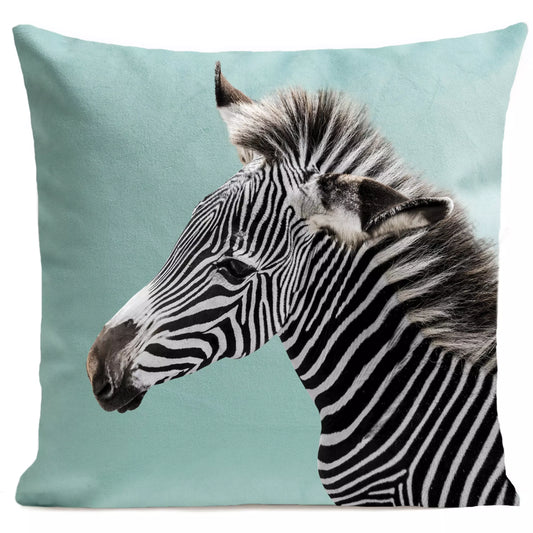 DECORATION Coussin Zèbre Vert d'eau 40x40