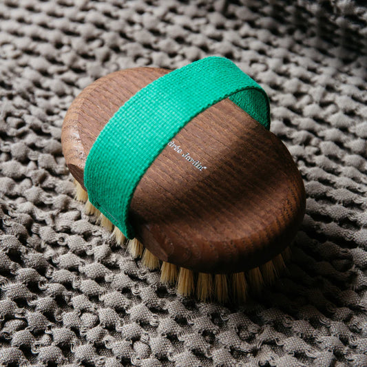 SALLE DE BAIN Brosse de massage Verte Frêne SANGLE VERTE