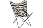 AMEUBLEMENT Chaise lounge cuir-métal zèbre