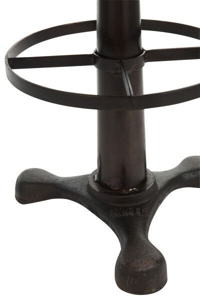 AMEUBLEMENT Tabouret cuir-métal brun