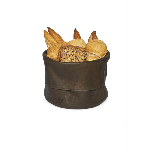 A TABLE Panière à pain en cuir Marron