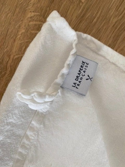 A TABLE TEXTILE Torchon Blanc craie en lin lavé