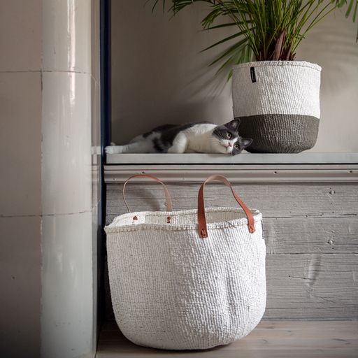 ACCESSOIRE Panier de Sol  Kiondo Anses courtes Blanc XXL