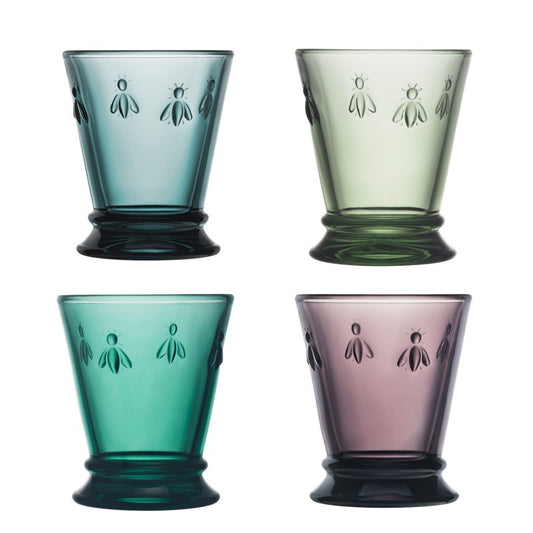 A TABLE Verre Set de 4 gobelets 4 couleurs assorties ABEILLE