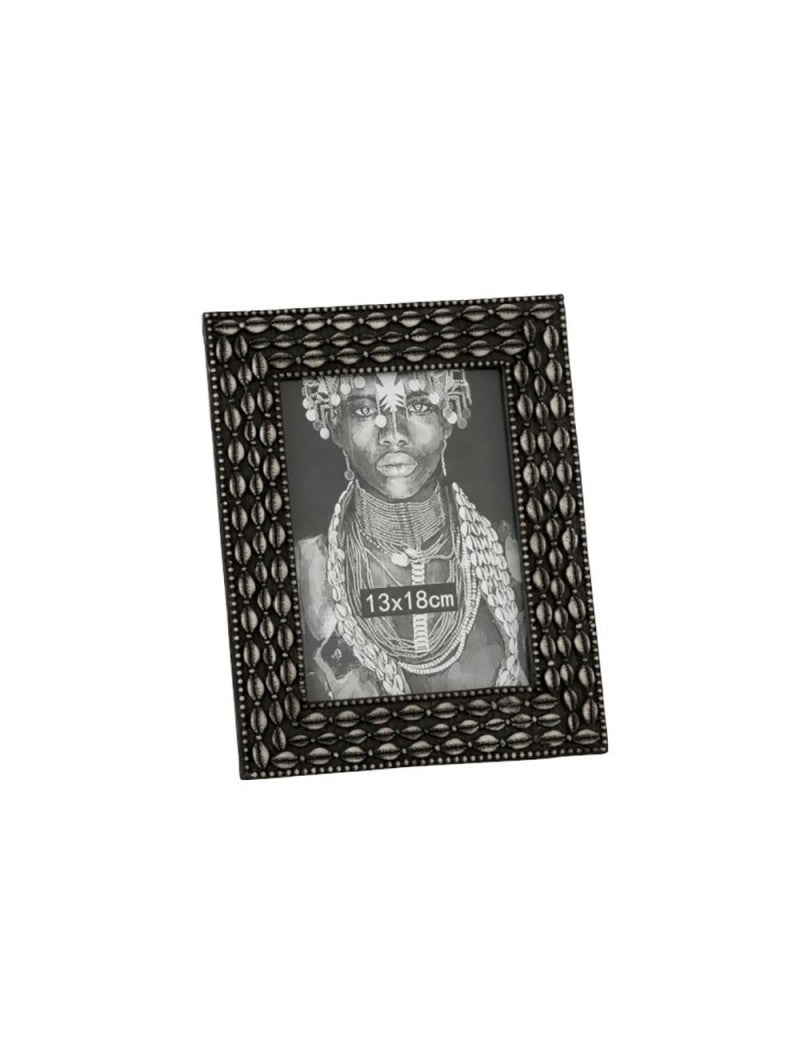 DECORATION Cadre photo coquillages Noir