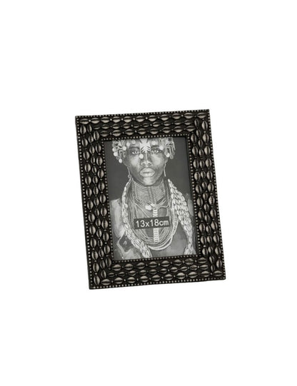 DECORATION Cadre photo coquillages Noir